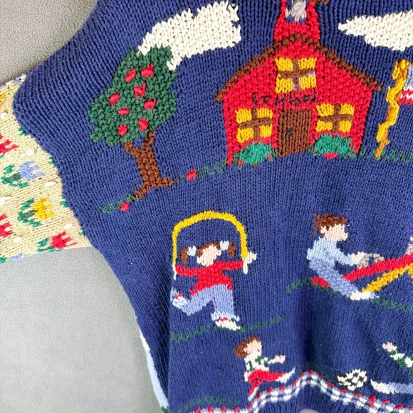 Signature by Northern Isles Hand Knitted Cabincore Cardigan Grandma Sweater L - Picture 11 of 16